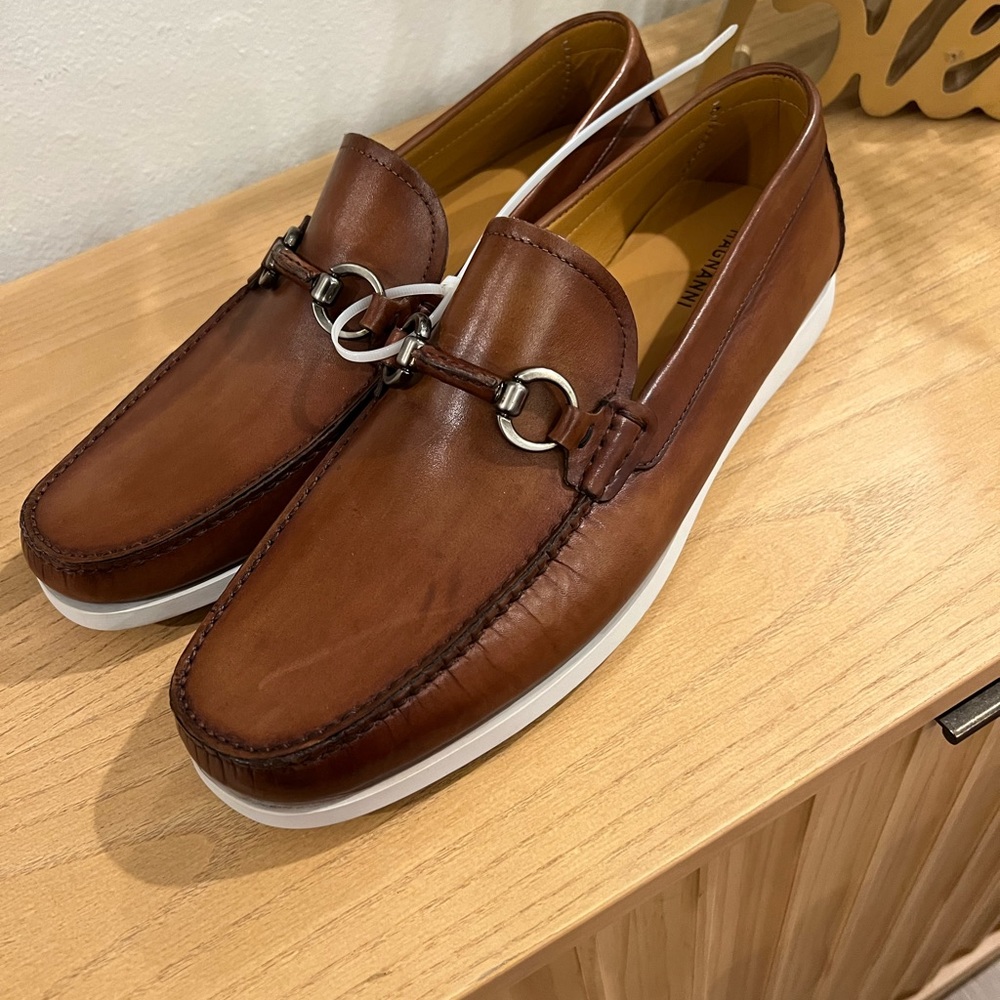 New leather Magnanni Men's Shoes Marbella Bit Boat loafer Dress Shoe Size 10.5